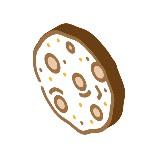 Biscoito pastelaria alimento isométrico ícone vetor ilustração — Vetor de Stock