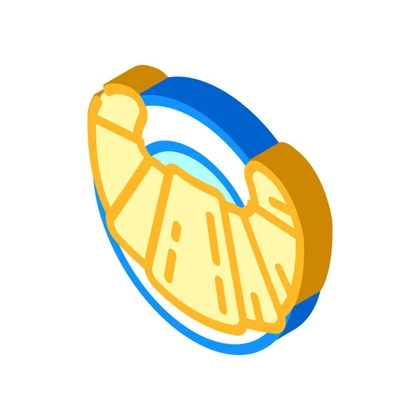 Croissant pékség izometrikus ikon vektor illusztráció — Stock Vector