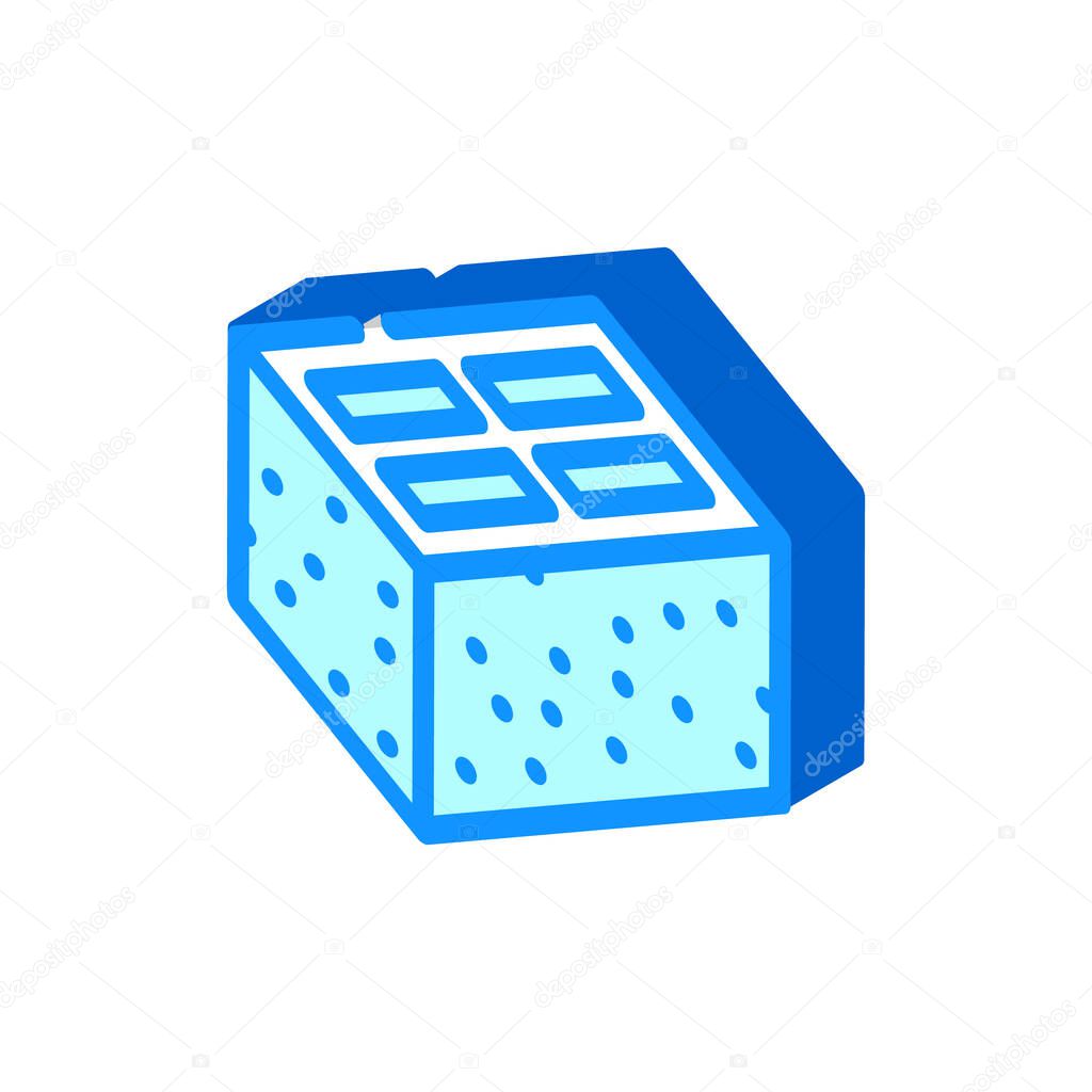 cement block isometric icon vector illustration