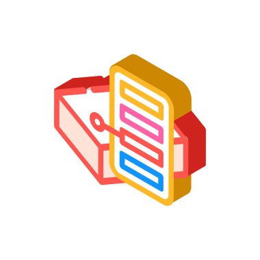 renk ölçekli tuğla izometrik ikon vektör çizimi