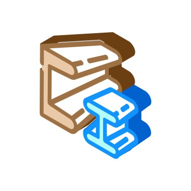 Metal yapı malzemesi izometrik ikon vektör çizimi