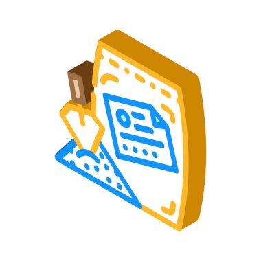 beton ve havan topu izometrik ikon vektör çizimi