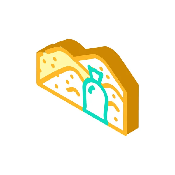 모래 건축 isometric icon vector illustration — 스톡 벡터