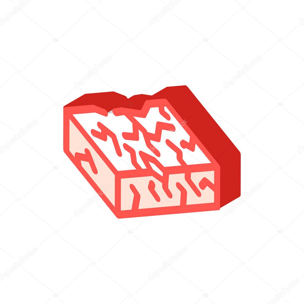defective brick isometric icon vector illustration