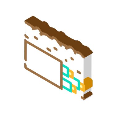 yeraltı kablo izometrik ikon vektör çizimi