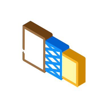 Zırhlı kablolar izometrik ikon vektör çizimi