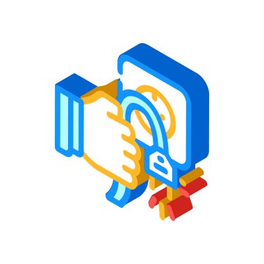 soket izometrik ikon vektör illüstrasyonunu kaldır