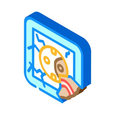 Hasarlı soket izometrik ikon vektör çizimi