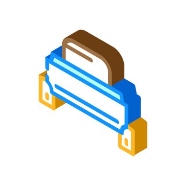 Düğmeye bas izometrik ikon vektör çizimi