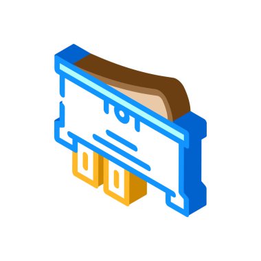 Tek kutup tek açma anahtarı izometrik ikon vektör çizimi