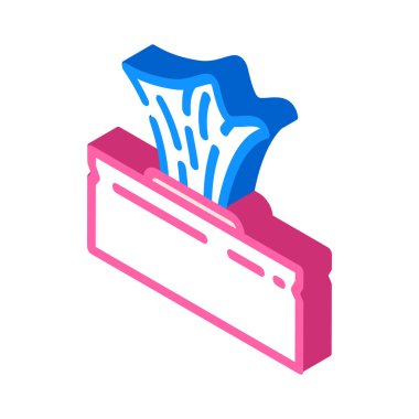 Doku kutusu izometrik ikon vektör çizimi