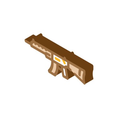 tüfek silahı izometrik ikon vektör çizimi