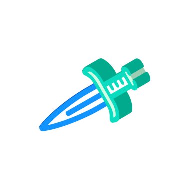 hançer bıçağı izometrik ikon vektör çizimi