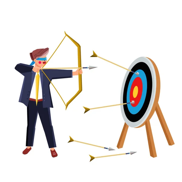 Miss Target Young Man With Archery Arrow Vector — Stock Vector