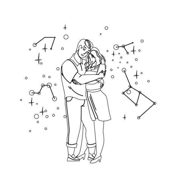 Пара Чоловік і Жінка досліджує нічне небо Вектор — стоковий вектор