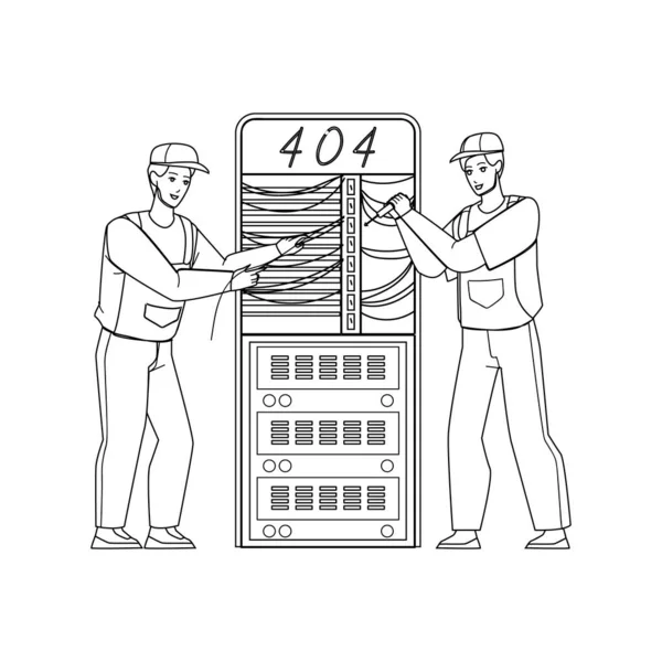 中断服务器网络问题向量404错误 — 图库矢量图片