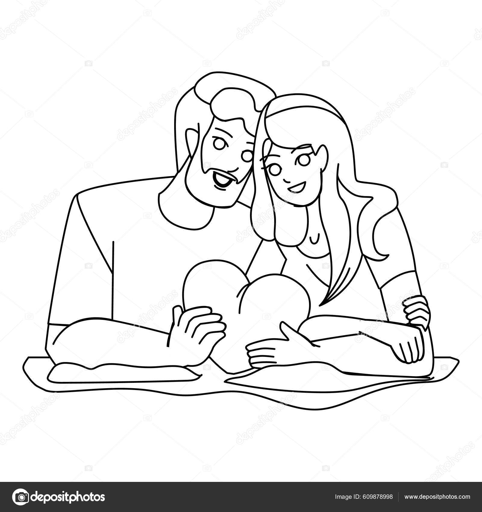 Valentine Couple Drawing by Pencil - How to draw Romantic Couple