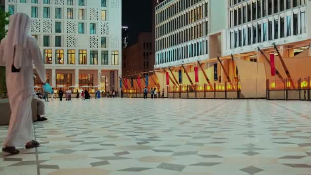 Msheireb Downtown Doha Qatar Night Shot Che Mostra Architettura Unica — Video Stock