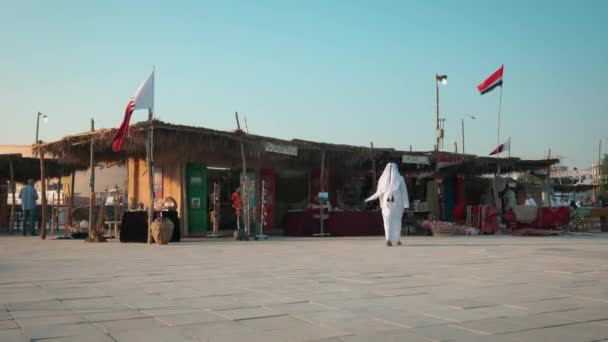 Katara Festival Dhow Tradisional Kesebelas Doha Qatar Sore Hari Memperbesar — Stok Video