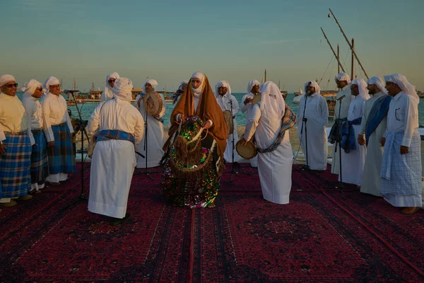 Katara Undécimo Festival Dhow Tradicional Doha Tiro Atardecer Qatar Que —  Fotos de Stock