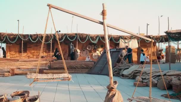 Katara Undécimo Festival Dhow Tradicional Doha Qatar Tarde Zoom Tiro — Vídeo de stock