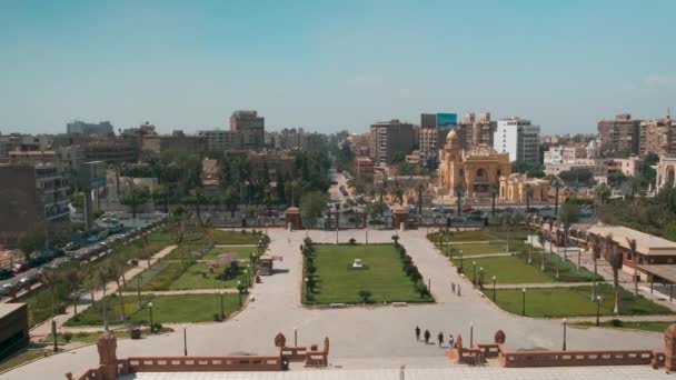 Heliopolis Cairo Partir Topo Barão Empain Palace Zoom Panning Tiro — Vídeo de Stock