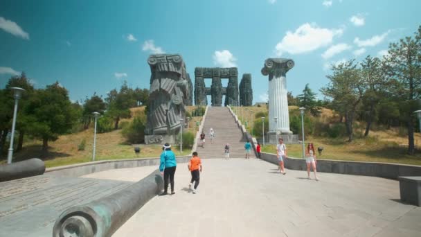 Chronicle Georgia Located Small Hill Outskirts Tbilisi Georgia Also Known — 图库视频影像