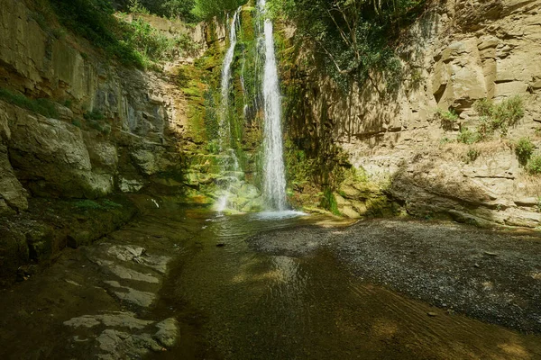 Leghvtakhevi Waterfall Natural Spring Abanotubani District Old Tbilisi Georgia Day 图库图片