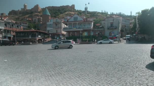 Meidan Plein Het Oude Tbilisi Georgië Daglicht Uitzicht Toont Meidan — Stockvideo