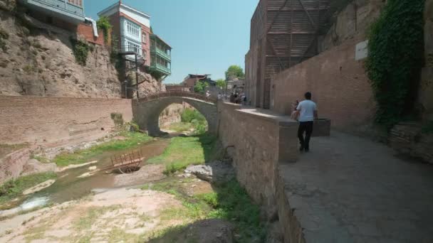 Abanotubani District Old Tbilisi Georgia Most Sulphur Baths Located Day — Wideo stockowe