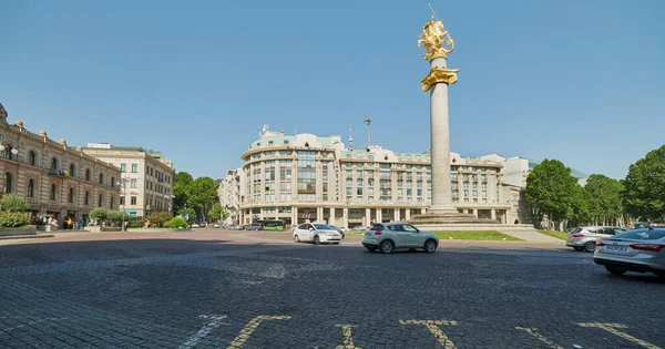 Freedom Square Liberty Square Located Center Tbilisi Georgia Daylight Shot — Stock Photo, Image