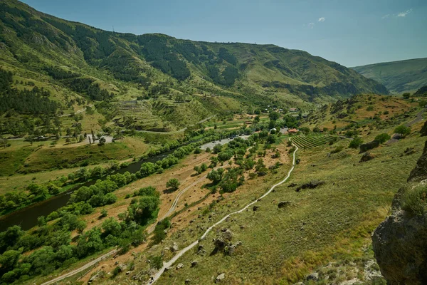 Vardzia Cave Monastery Site Southern Georgia Excavated Slopes Erusheti Mountain — Stock fotografie