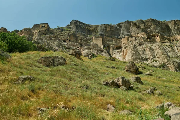 Печерний Монастир Вардзія Півдні Грузії Розкопаний Схилів Гори Ерушеті Лівому — стокове фото