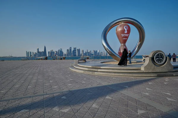 Fifa World Cup Qatar 2022 Officiële Countdown Clock Aangedreven Door — Stockfoto