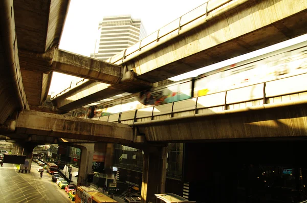 Bangkok sky train, road junction three-dimensional — Stock Photo, Image
