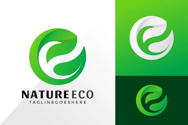 Natura Eco Leaf Logo Vector Design Creative Logos Designs Concept — Vettoriale Stock