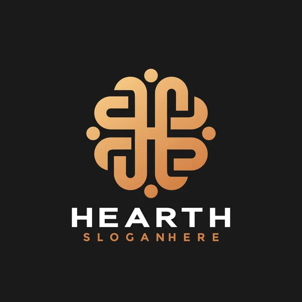 H harfi HEarth Logo Vektör Tasarımı, Yaratıcı Logolar Şablon Tasarımı