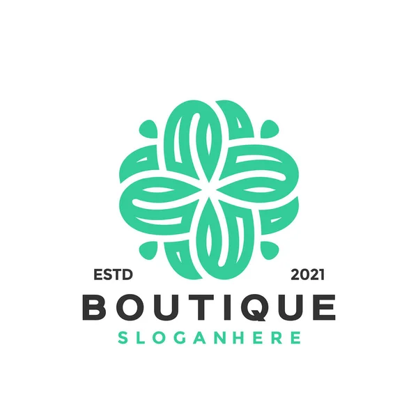 Floral Boutique Ornament Logo Und Icon Design Vektorkonzept Für Vorlage — Stockvektor