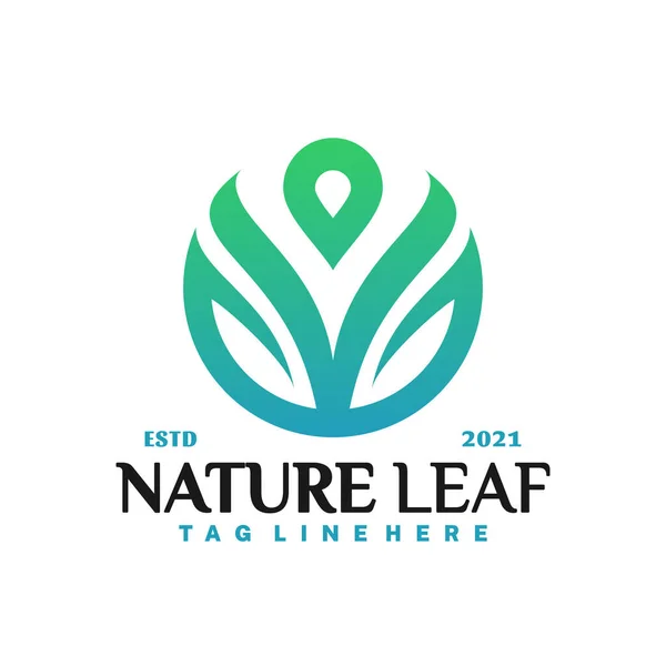 Logo Nature Leaf Care Concetto Icone Vettoriali Modello — Vettoriale Stock
