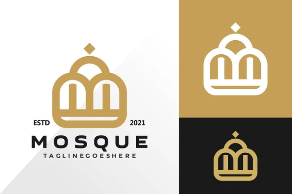 Logotipo Mezquita Lujo Concepto Vector Diseño Icono Para Plantilla — Vector de stock