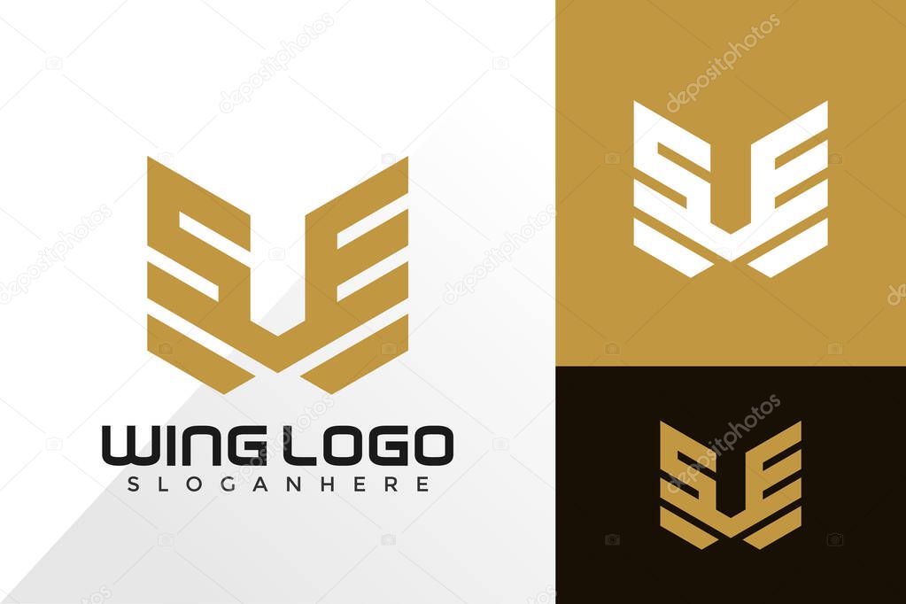 Letter SE Wing Logo design inspiration