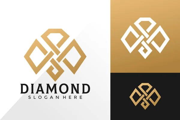 Corona Diamond Logo Diseño Vector Plantilla — Vector de stock