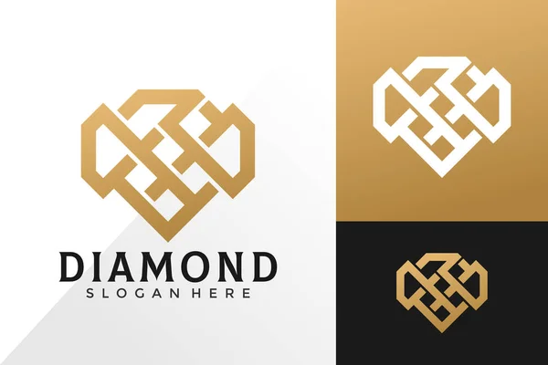 Plantilla Vectores Diseño Logotipo Diamantes Lujo — Vector de stock