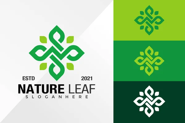 Letter Nature Leaf Logo Design Vector Template — Stock Vector