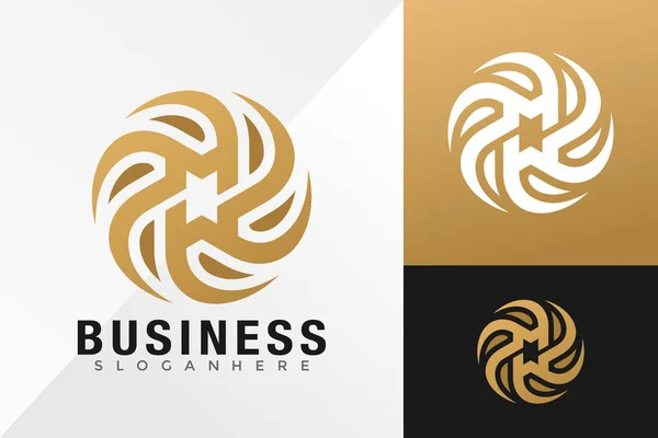 Golden Letter Circle Logo Design Modello Illustrazione Vettoriale — Vettoriale Stock