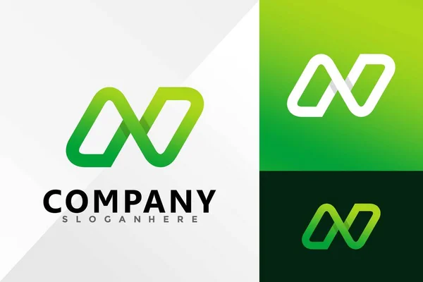 Buchstabe Grünes Logo Design Vektor Illustrationsvorlage — Stockvektor