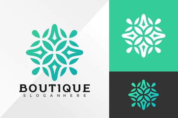 Natur Boutique Floral Logo Design Vektor Illustrationsvorlage — Stockvektor