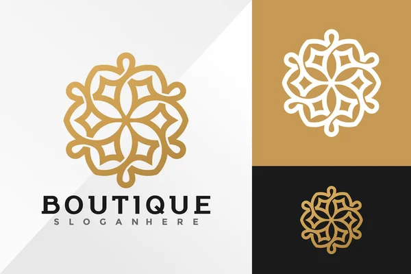 Luxus Boutique Logo Design Vector Illustrationsvorlage — Stockvektor