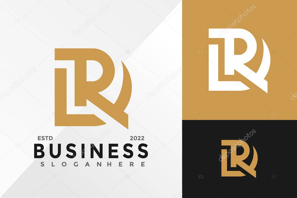 Monogram DR or RD Business Company Logo Design Vector illustration template