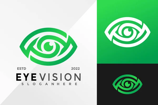 Eye Vision Leaf Logo Design Vector Illustration Template — Stock Vector